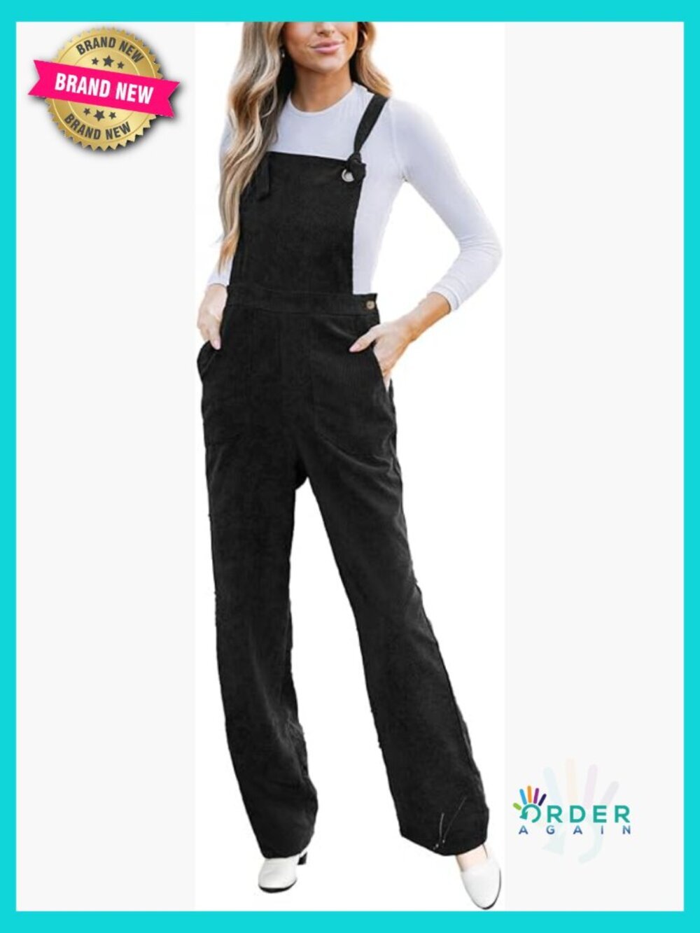 Corduroy Overall Jumpsuit Wide Leg Square Neck Self Tie Strap Fall Casual Romper